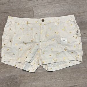 Old Navy Cream Shorts with Gold Accents